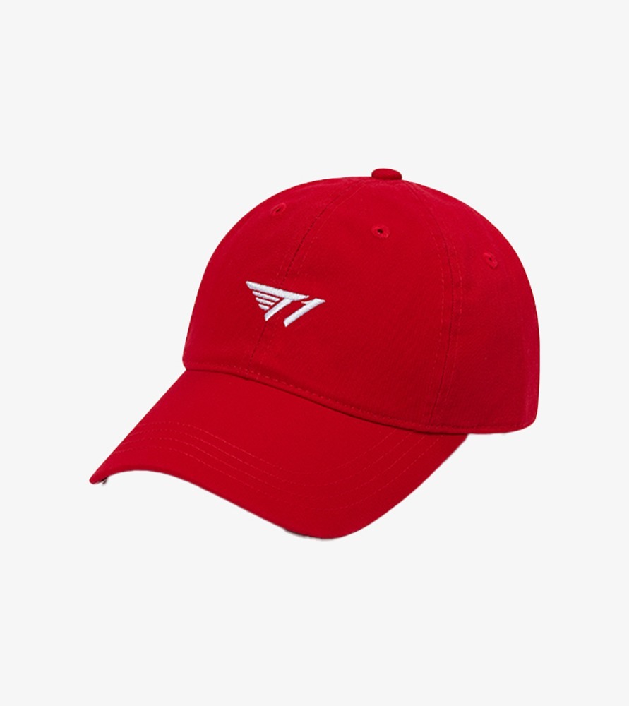 [Renewal Ver.] T1 Logo Ball Cap - Red 紅色棒球帽