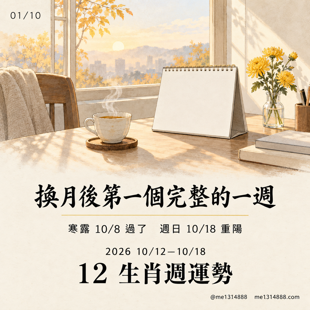 2026/10/12–10/18 12 生肖週運勢｜完整版