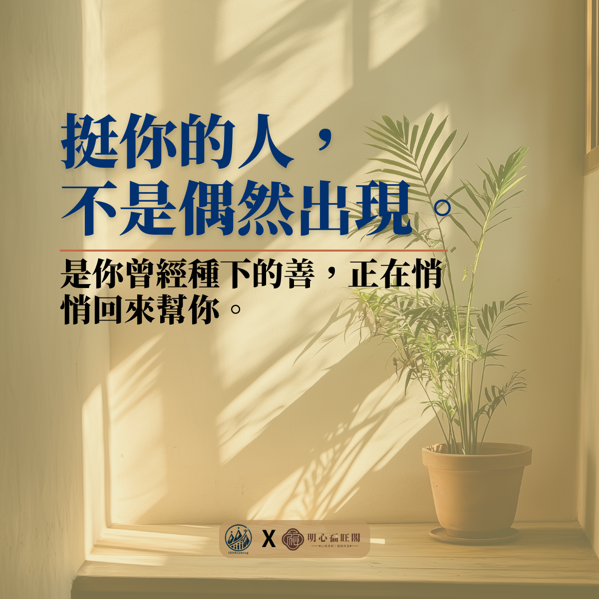 🌿挺你的人不是偶然出現，是你曾經種下的福回來幫你。