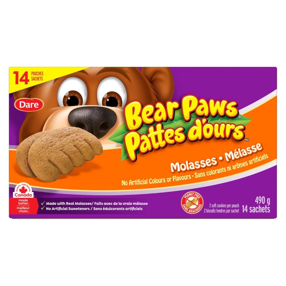 加拿大代購｜Dare Bear Paws 小熊掌軟餅乾 家庭號 490g 14入／量販 770g 22入 7款｜Maple Treats