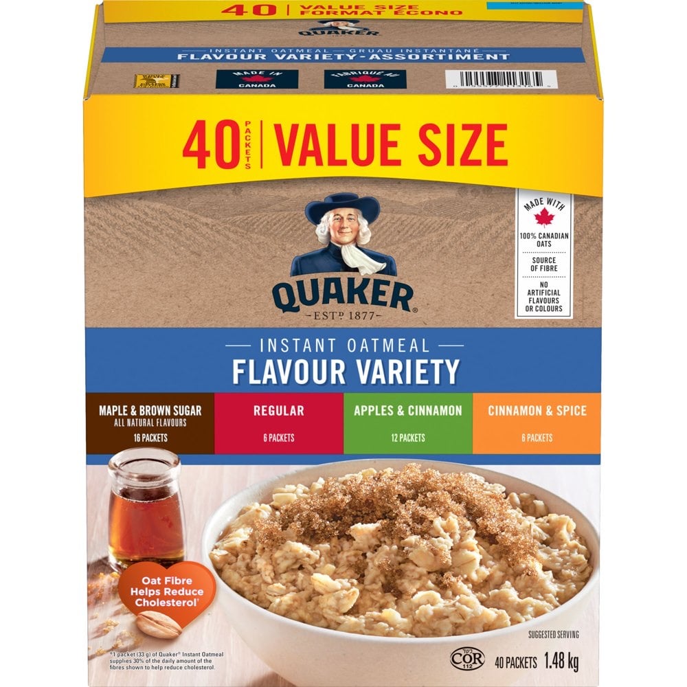 加拿大代購｜Quaker 桂格燕麥 即食綜合口味 40包／高蛋白燕麥片 465g 2款｜Maple Treats