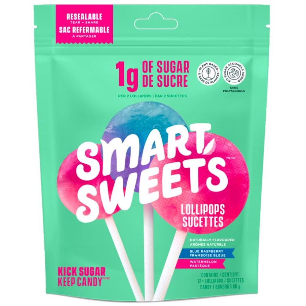 加拿大代購｜SmartSweets 低糖棒棒糖 86g｜Maple Treats