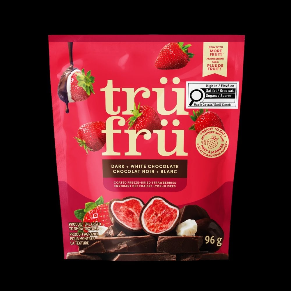 加拿大代購｜Tru Fru 冷凍乾燥草莓 黑巧克力＋白巧克力 96g｜Maple Treats