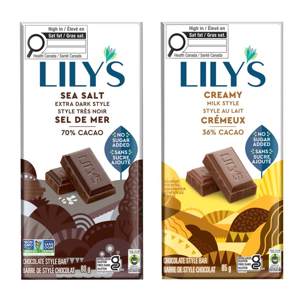 加拿大代購｜Lily's 無添加糖巧克力片 2款 海鹽黑巧克力 / 牛奶巧克力｜Maple Treats