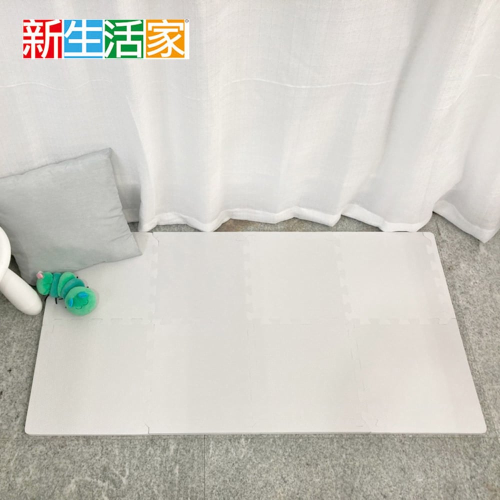 【新生活家】2cm厚防護巧拼地墊-莫蘭迪灰色32x32x2cm (80片)(隨貨贈嬰兒中性洗衣精1000ml)