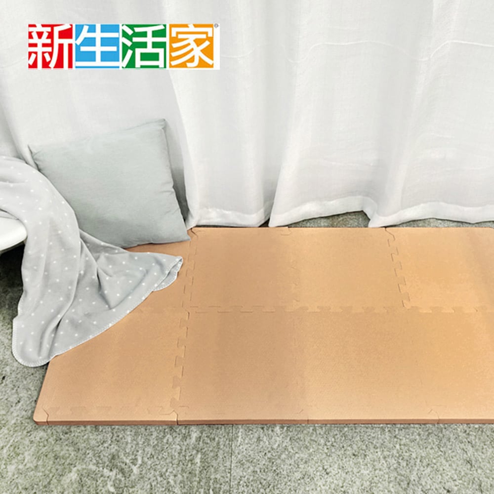 【新生活家】2cm厚防護巧拼地墊-莫蘭迪奶茶色32x32x2cm (16片)