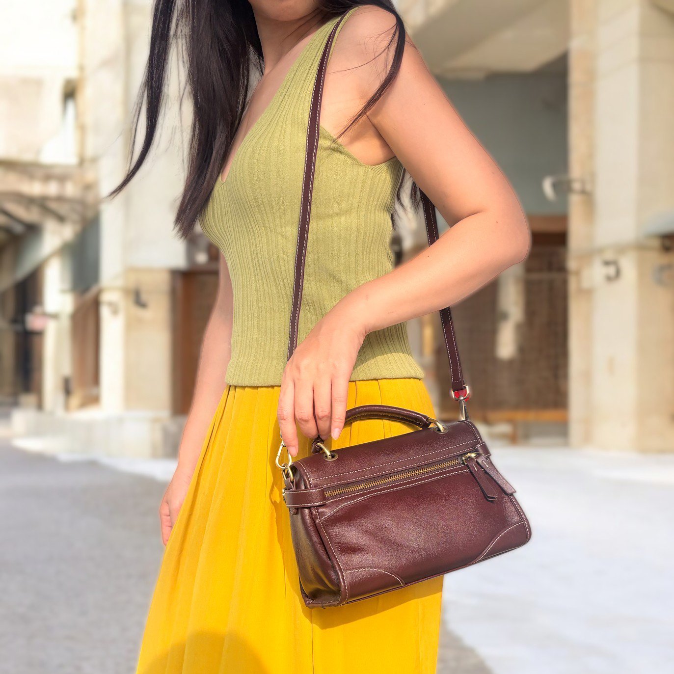 Atelier Mini 真皮手提斜背包