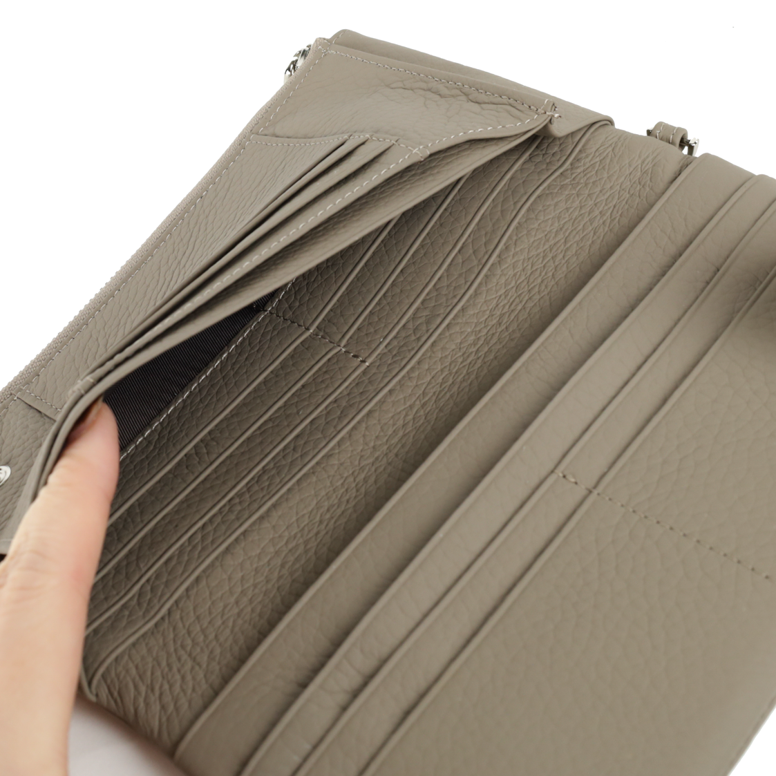 防盜拉鍊真皮長夾(多色)