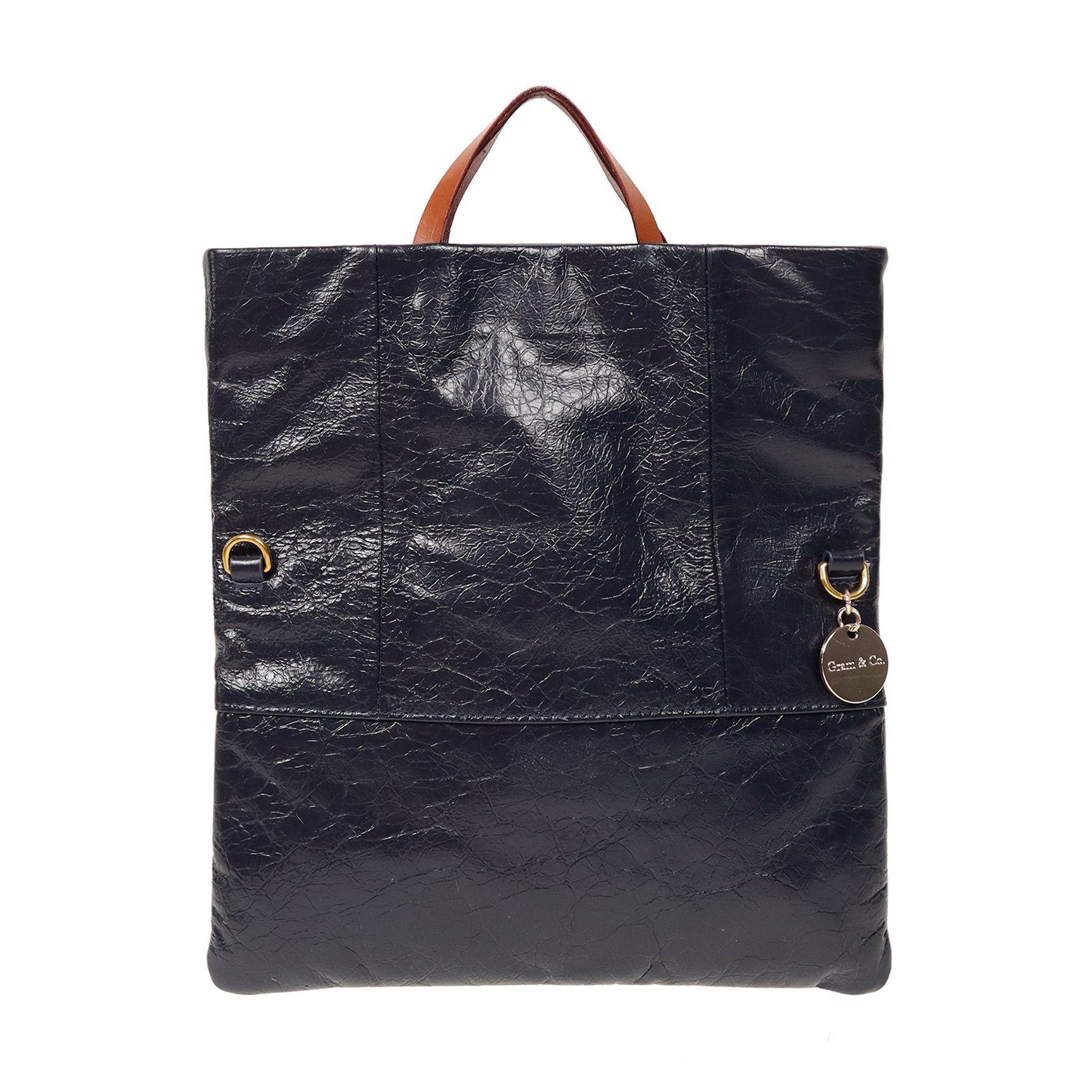 油蠟牛皮摺疊兩用包