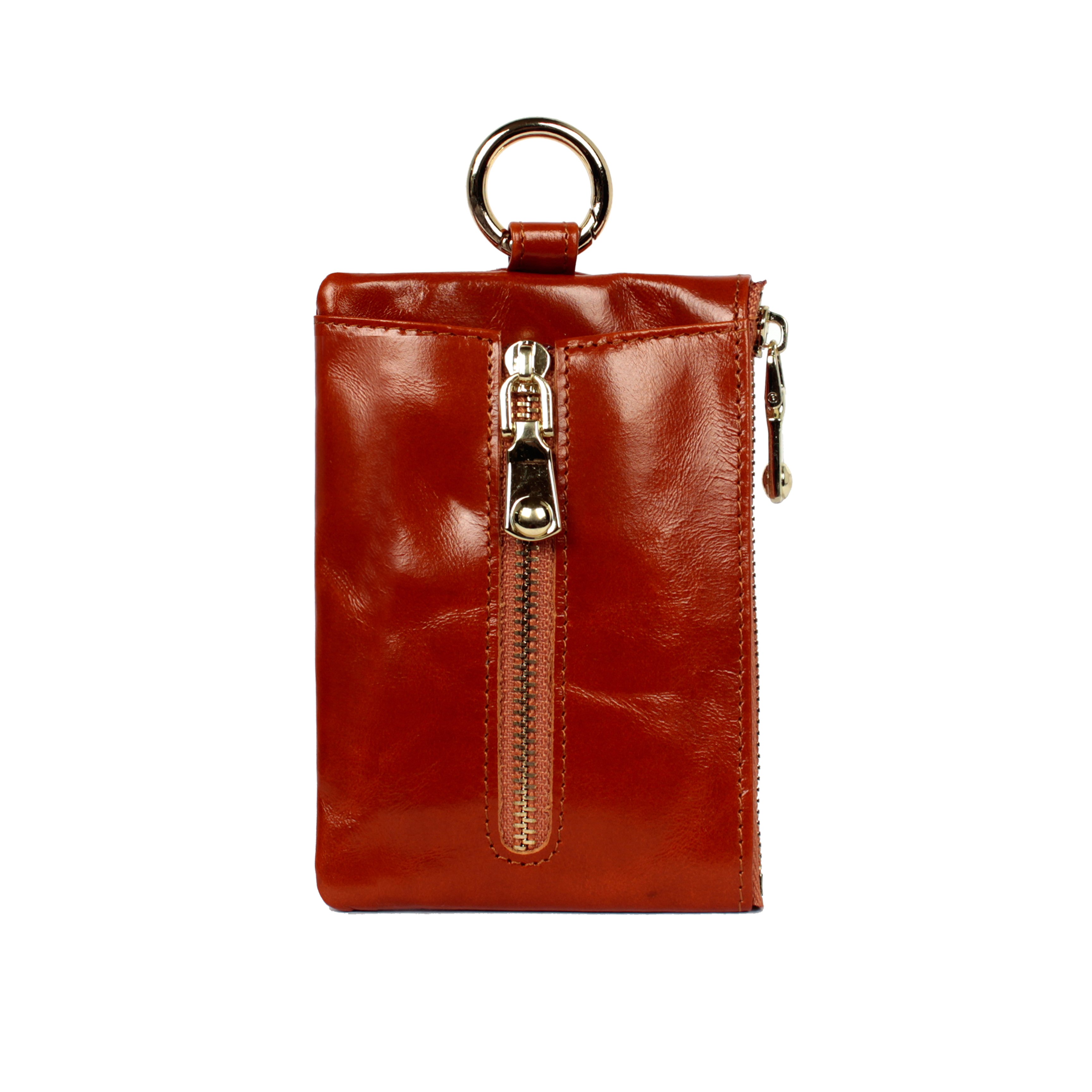 油蠟牛皮直立鑰匙包（3色）