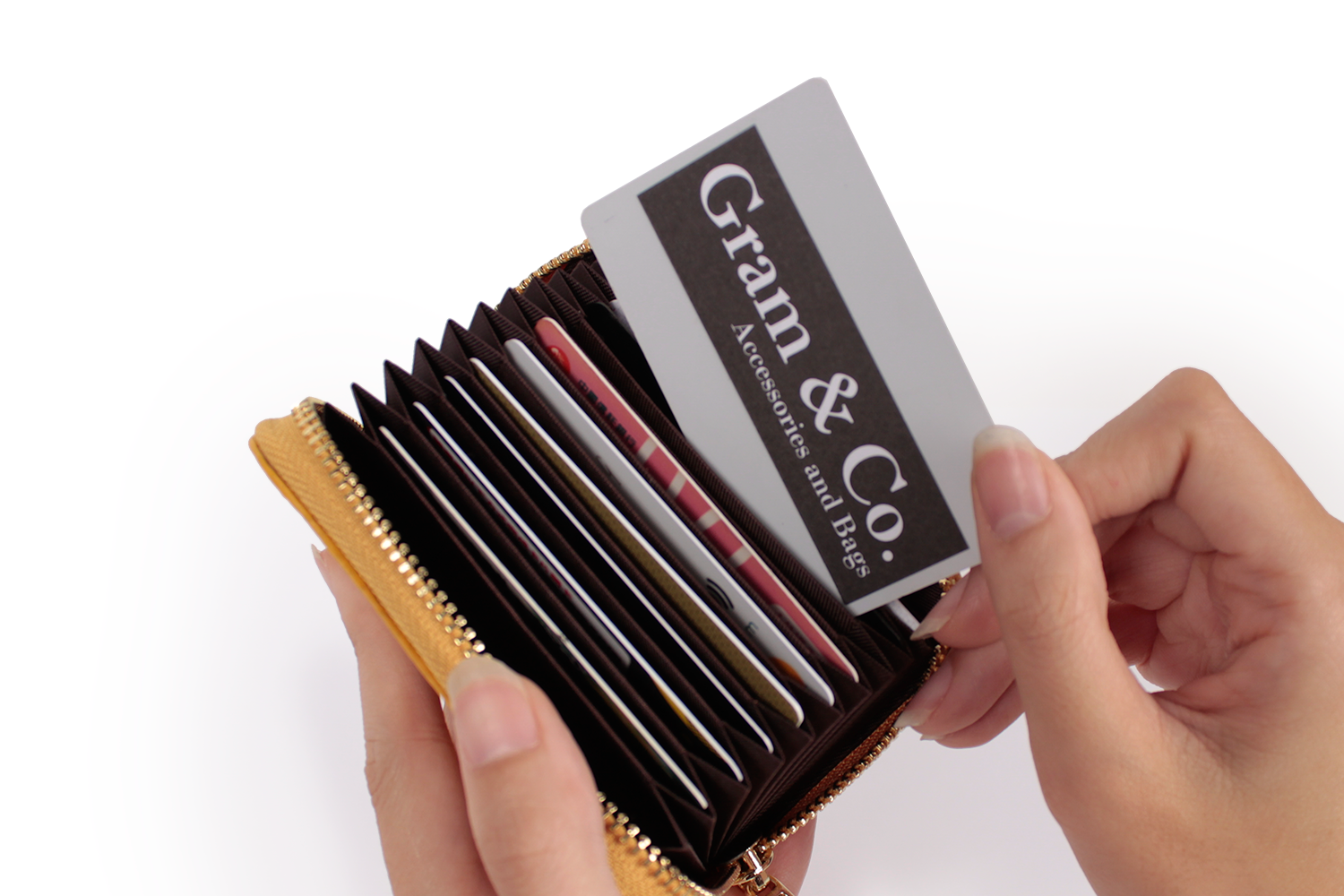 風琴式真皮卡片夾