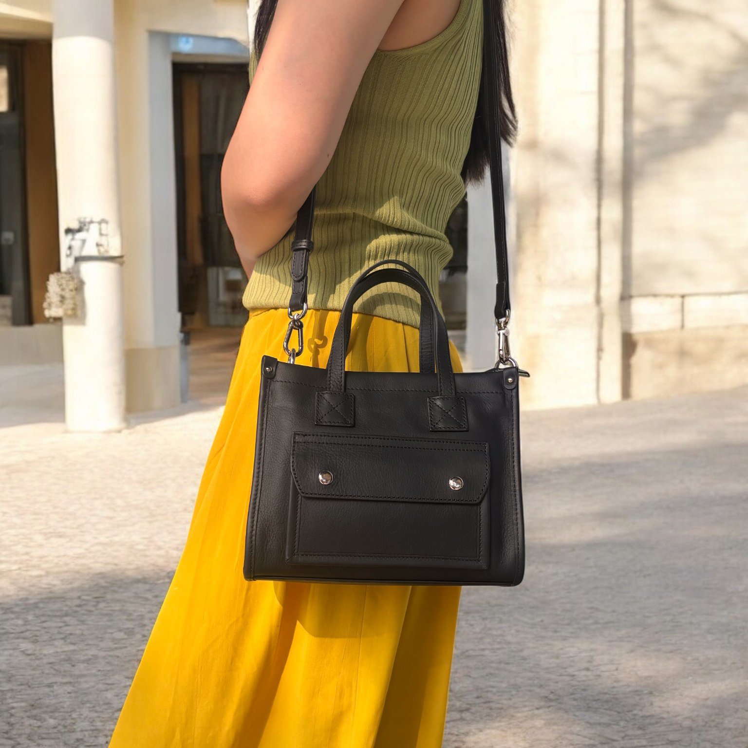 城市口袋真皮提/肩包