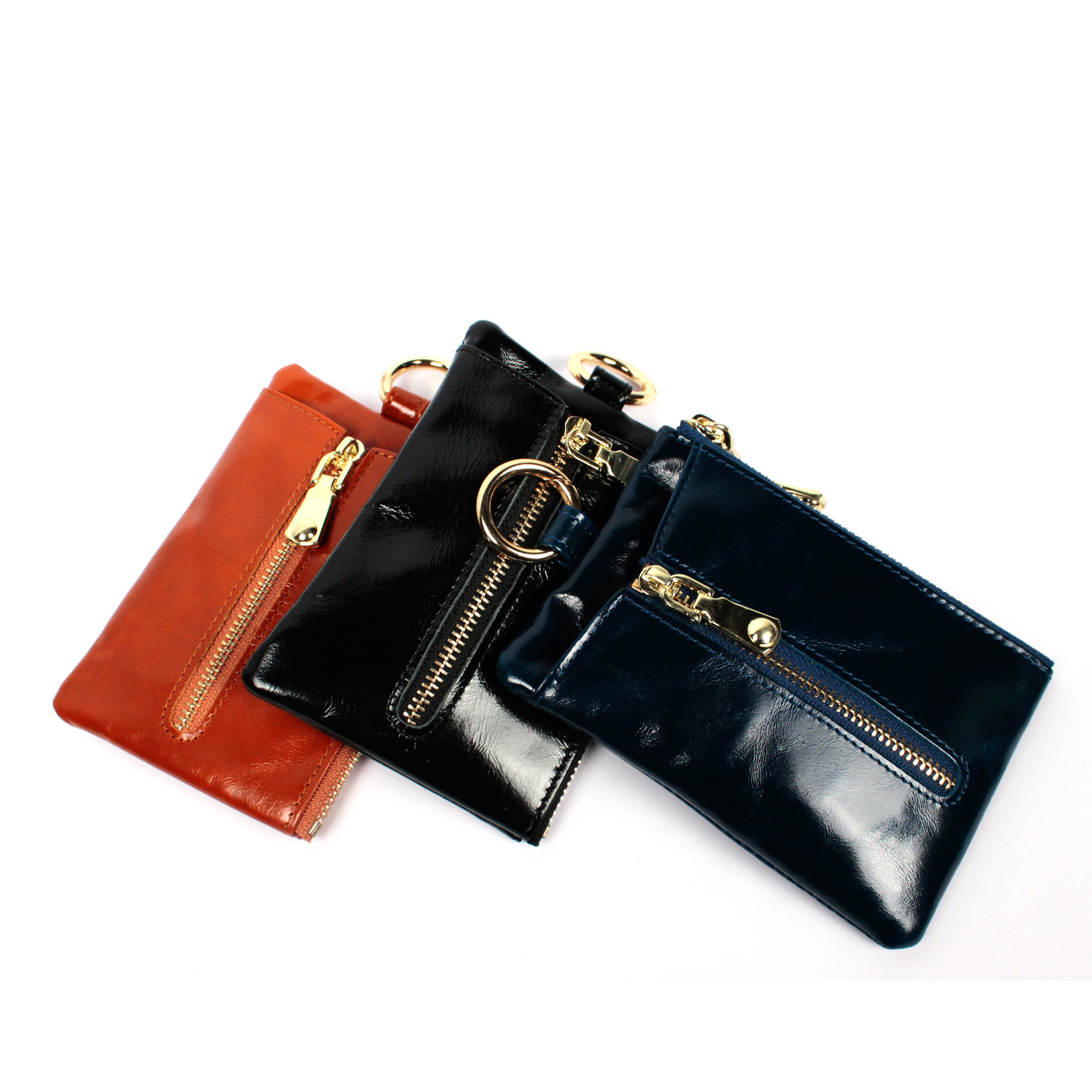 油蠟牛皮直立鑰匙包（3色）