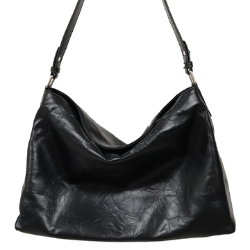 VegTa牛皮空氣雕塑軟包-墨黑