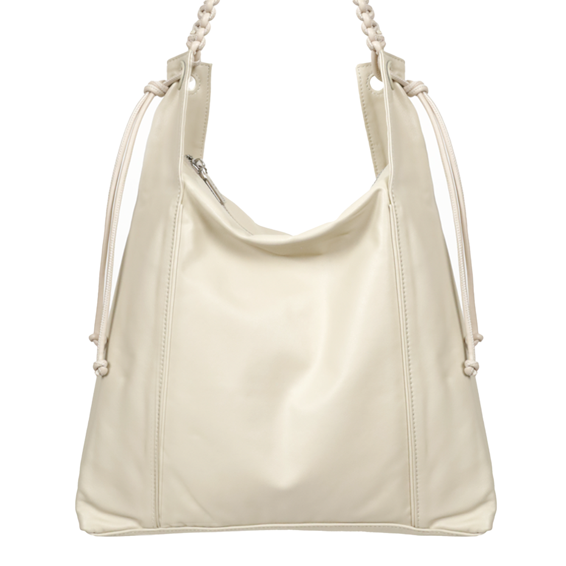 TRueSo 觸柔牛皮結理托特兩用包-白色