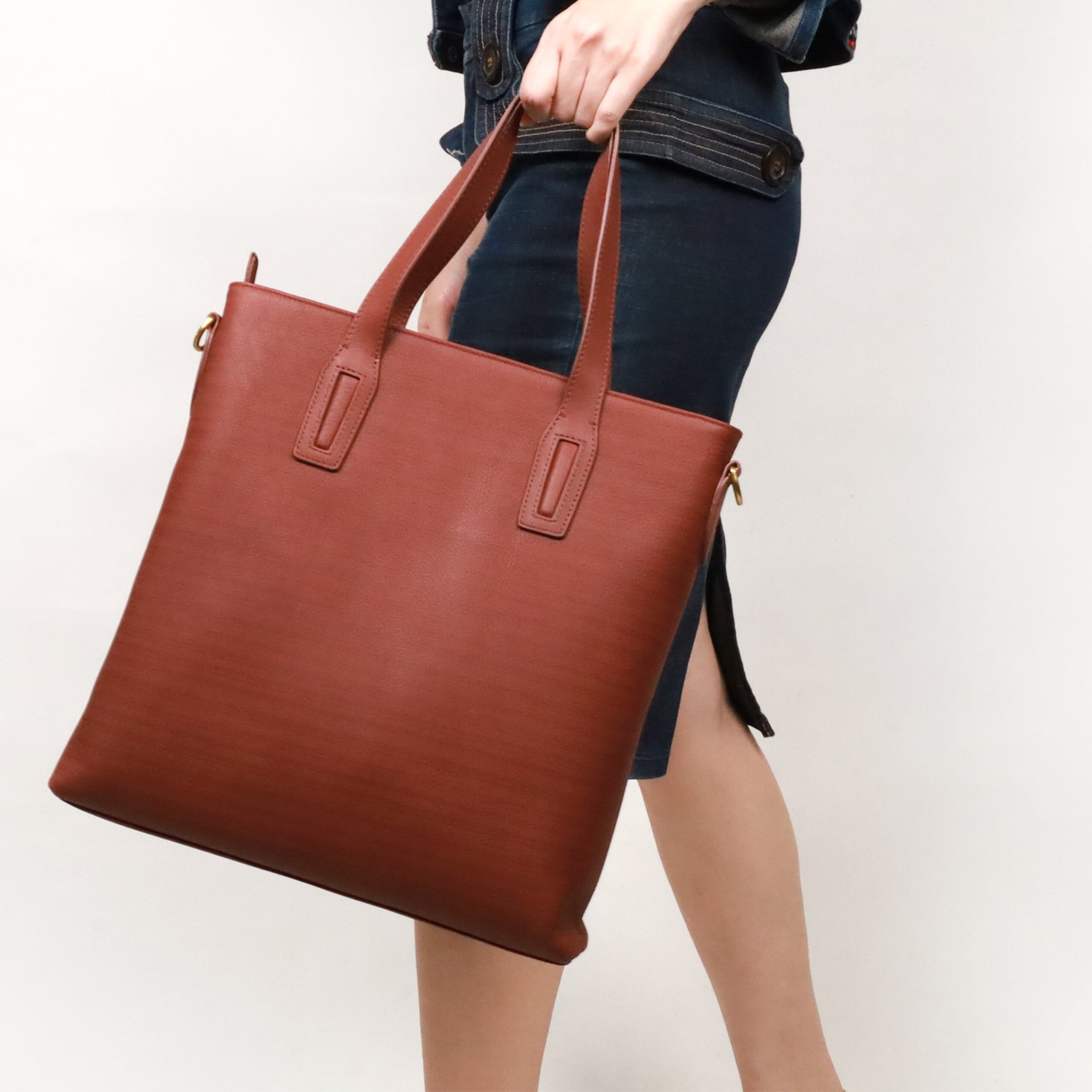 紅色牛皮探險家托特包