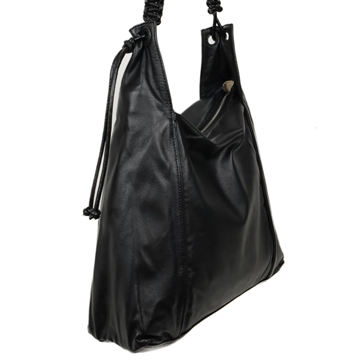 TRueSo 觸柔牛皮結理托特兩用包-黑色