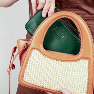 夏日編織拼接提包