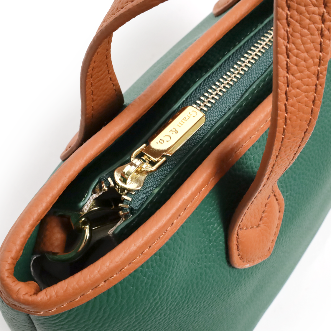 Verdant 真皮撞色托特提/肩包