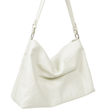 VegTa牛皮空氣雕塑軟包-雲白