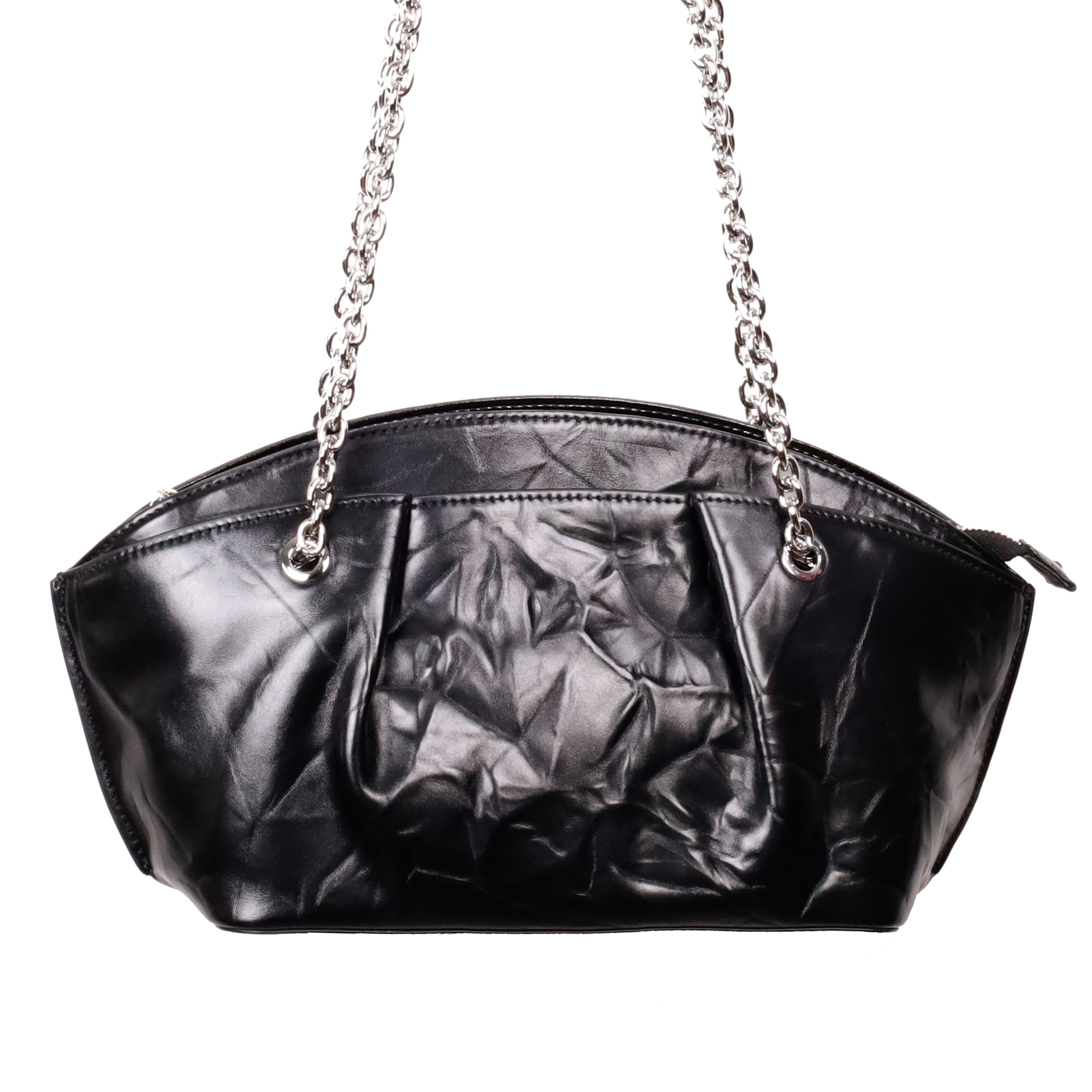 油蠟真皮褶皺側肩鍊包（多色）