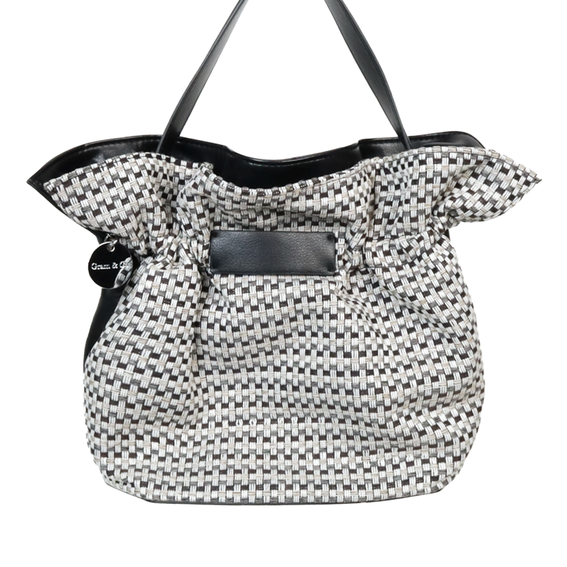 織紋真皮束口包