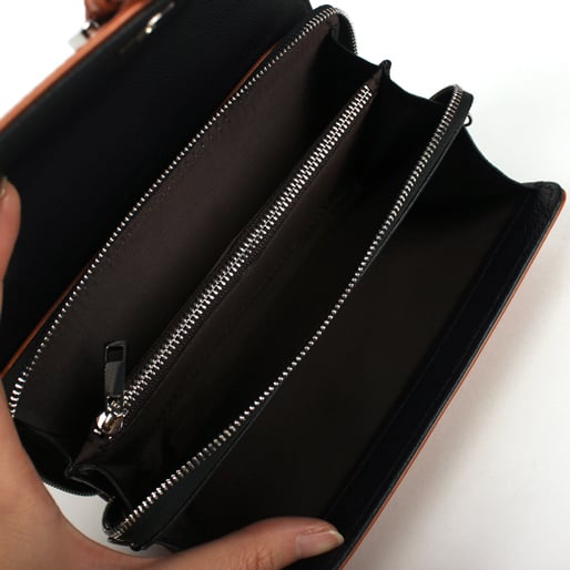 光面真皮扣帶皮夾包-多色