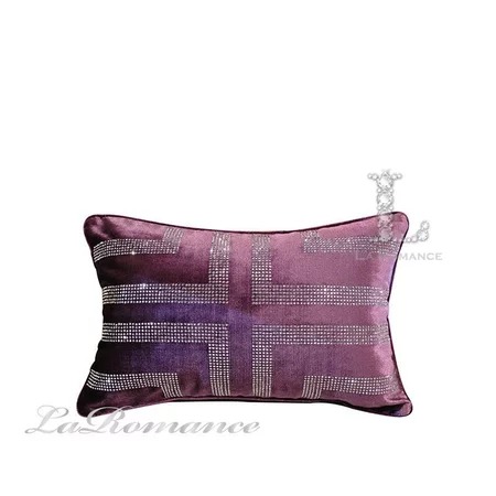 ★寶藏清倉★【奢華系列】真絲絨水鑽腰枕 ♡魅惑紫♡
