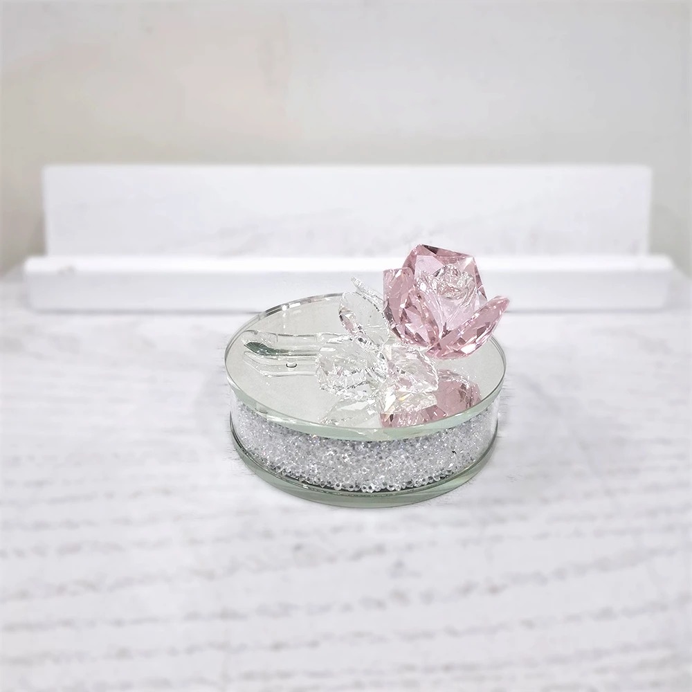 ★寶藏清倉★【璀璨水晶】水晶粉玫瑰香水座