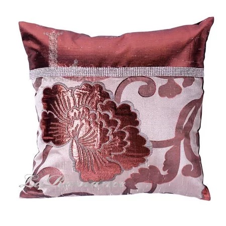 ★寶藏清倉★貴氣緹花玫瑰金牡丹水鑽抱枕套