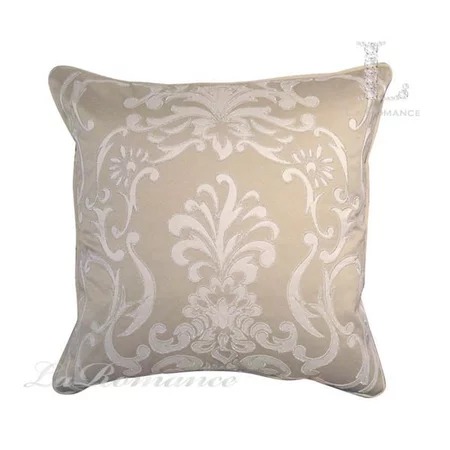 ★寶藏清倉★【奢華系列】白色銀邊歐式圖騰繡花抱枕套 ♡米色♡