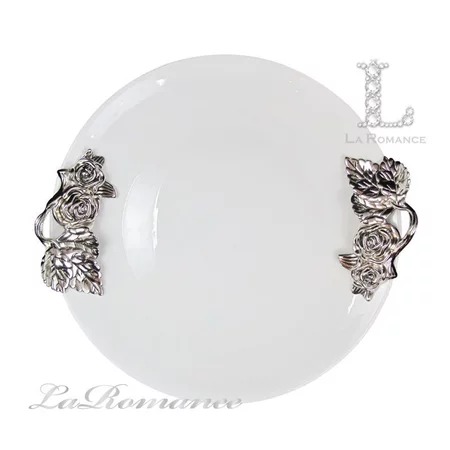 ★寶藏清倉★【芮洛蔓 La Romance】鋅合金古典陶瓷圓托盤
