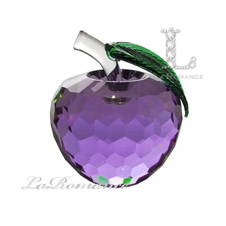 ★寶藏清倉★【璀璨水晶】10 cm 水晶蘋果 ♡變彩紫♡