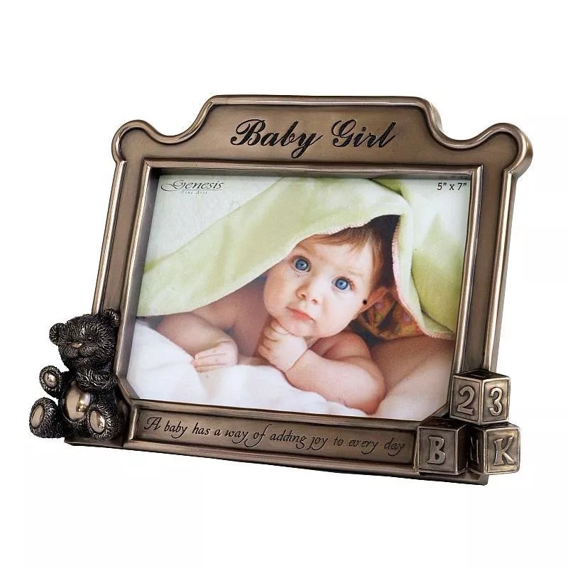 ★寶藏清倉★【Genesis】冷鑄銅 5x7 相框 Baby Girl ♡生女、弄瓦賀禮♡