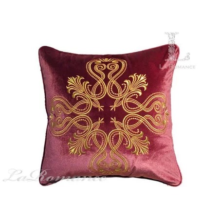 ★寶藏清倉★【奢華系列】咖啡金貴族圖騰抱枕套 ♡紫紅♡