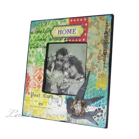 ★寶藏清倉★典雅印花復古木製相框 ♡HOME♡