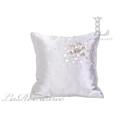 ★寶藏清倉★【東方雅韻系列】珠片裝飾造型銀色抱枕套