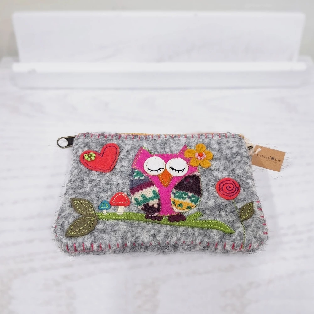 ★寶藏清倉★【Natural Life】毛線拉鏈錢包 ♡貓頭鷹♡