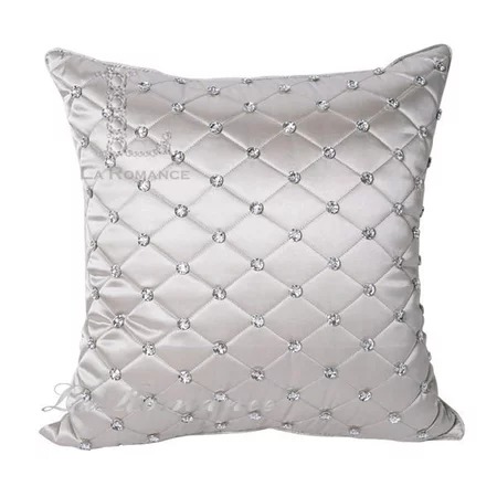 ★寶藏清倉★【Adela 系列】晶亮菱格絲質緞面抱枕套 ♡璀燦銀小款♡