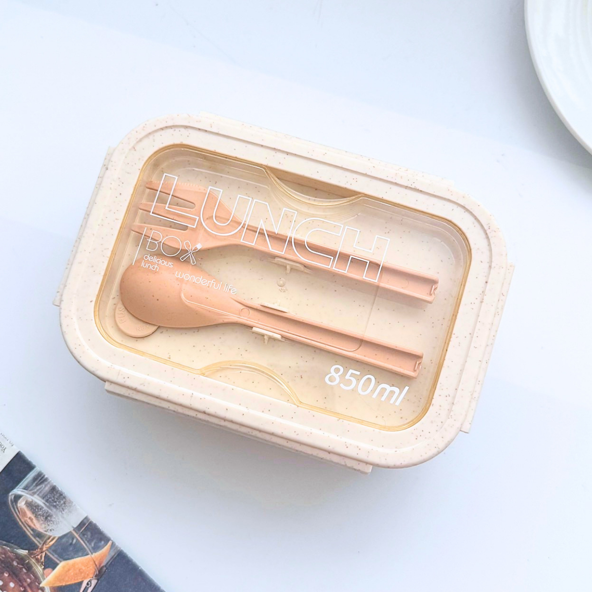 麥色便當盒(叉子款)