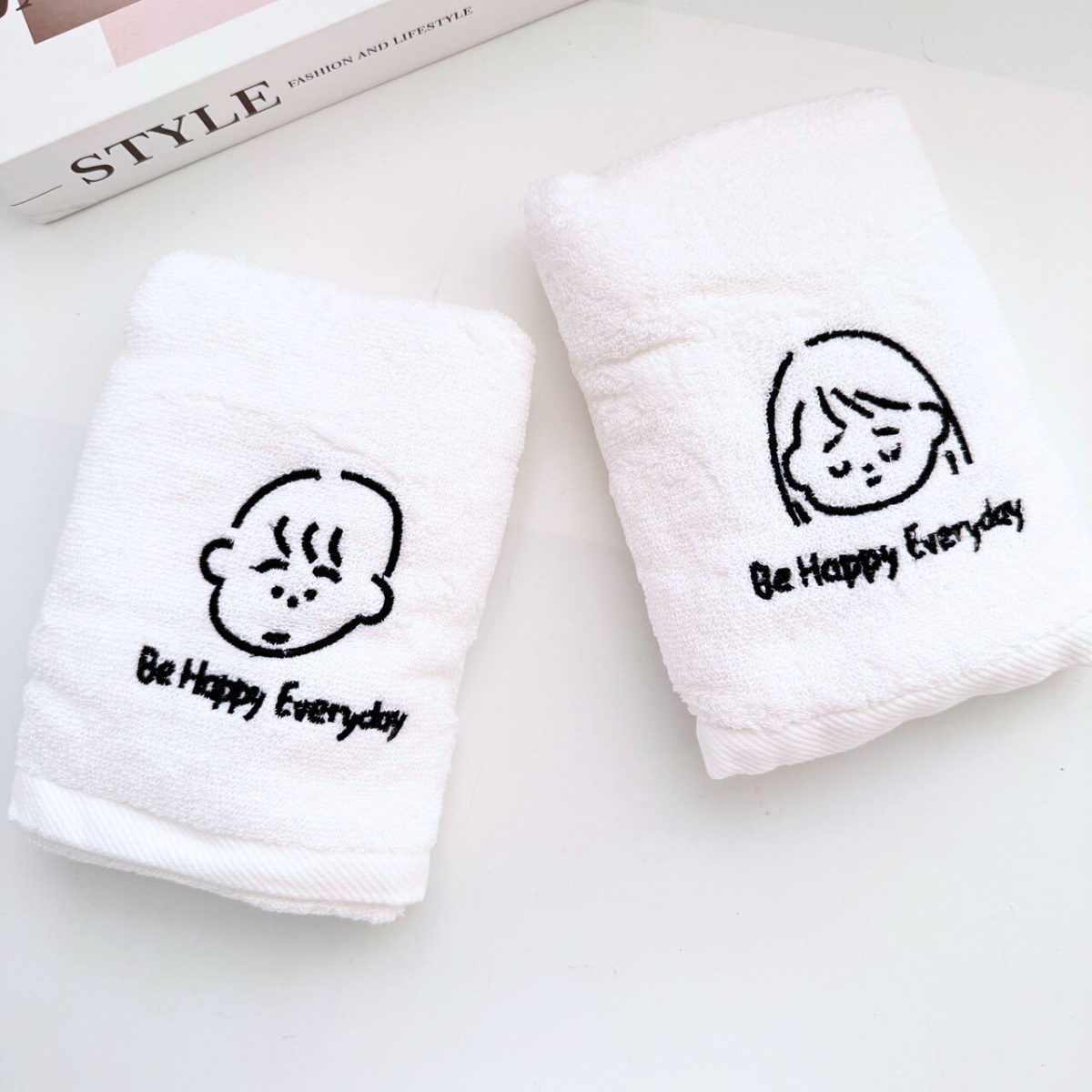 簡約刺繡毛巾