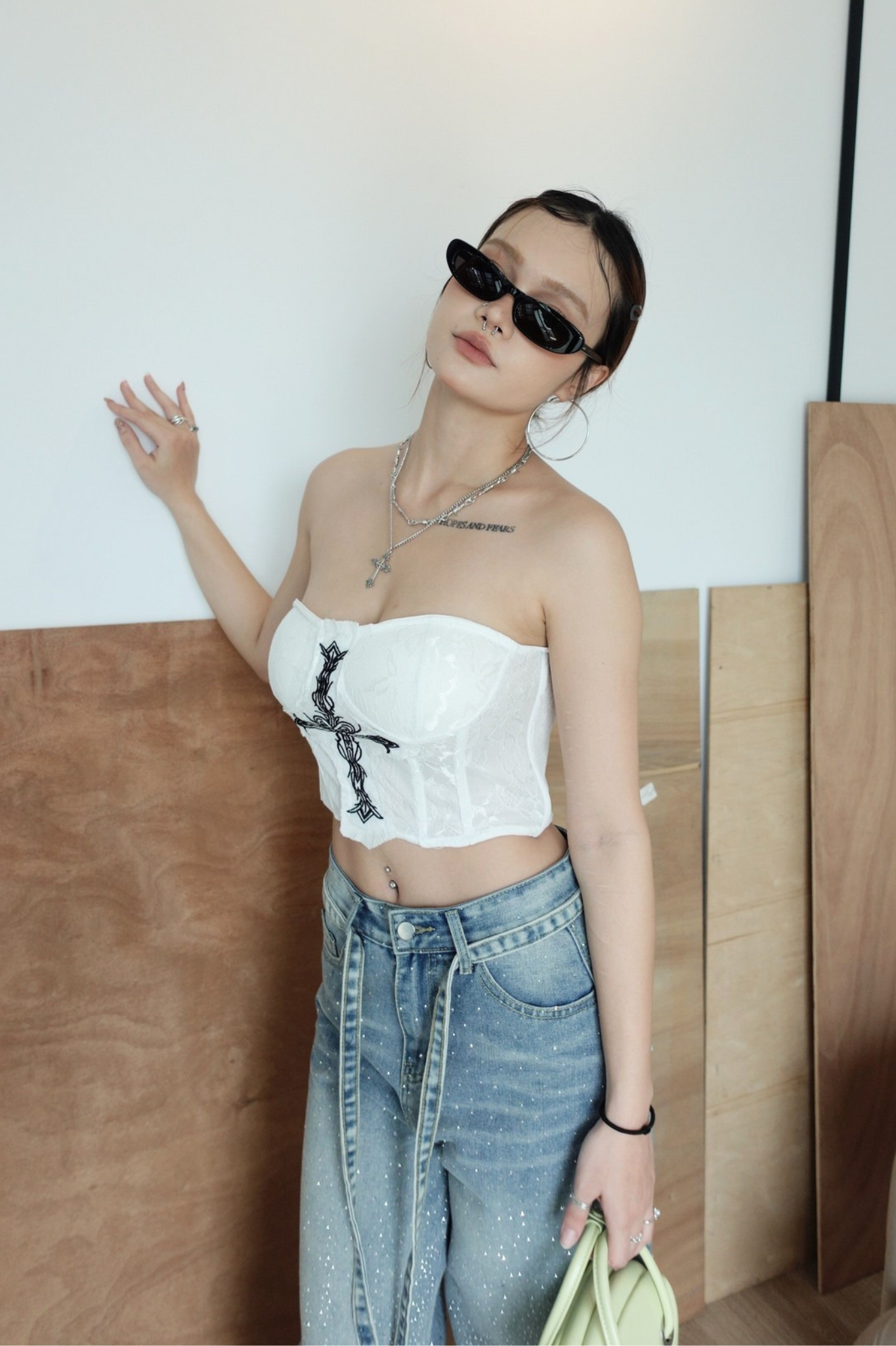 C05 r&b all night 十字抹胸背心