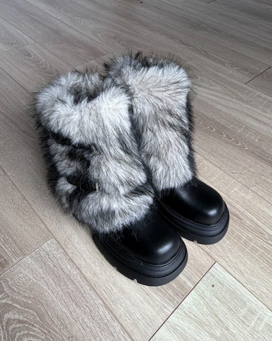 B16 冬季釦帶毛毛靴