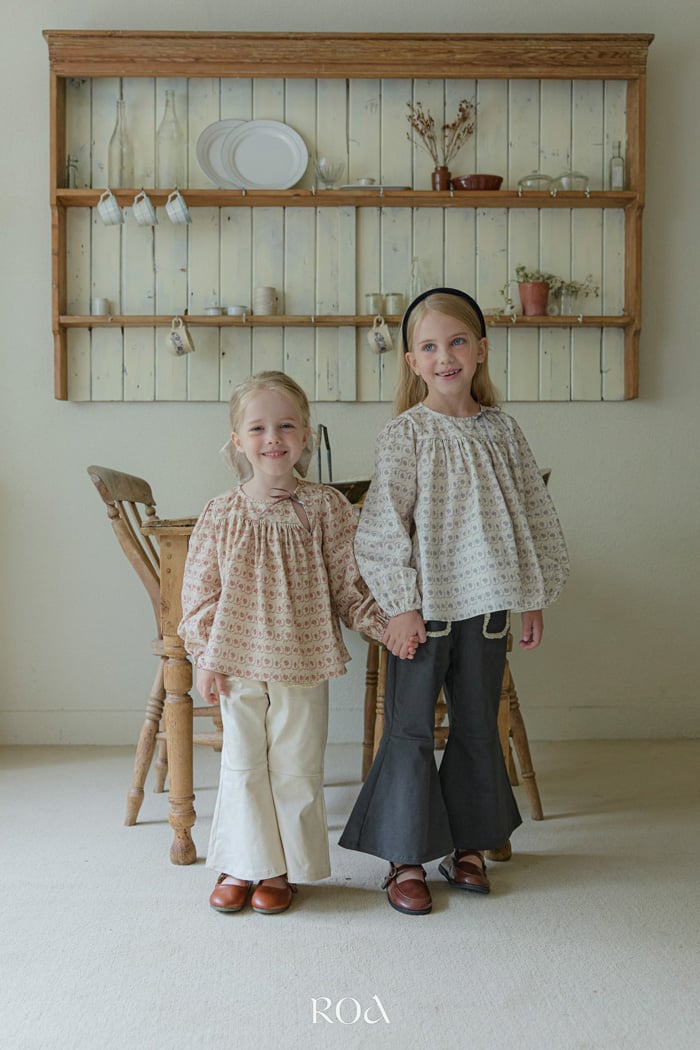 蕾絲口袋喇叭褲 (2色)