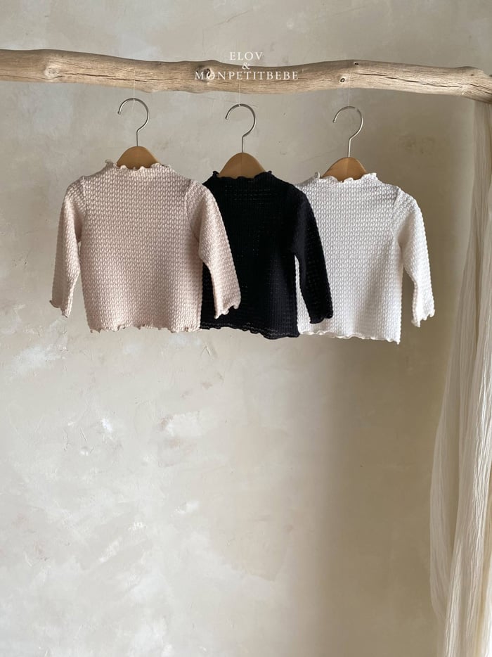 百搭波浪邊針織上衣 (3色)