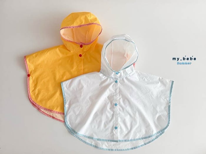 (現貨) 撞色斗篷式兒童雨衣 (2色)