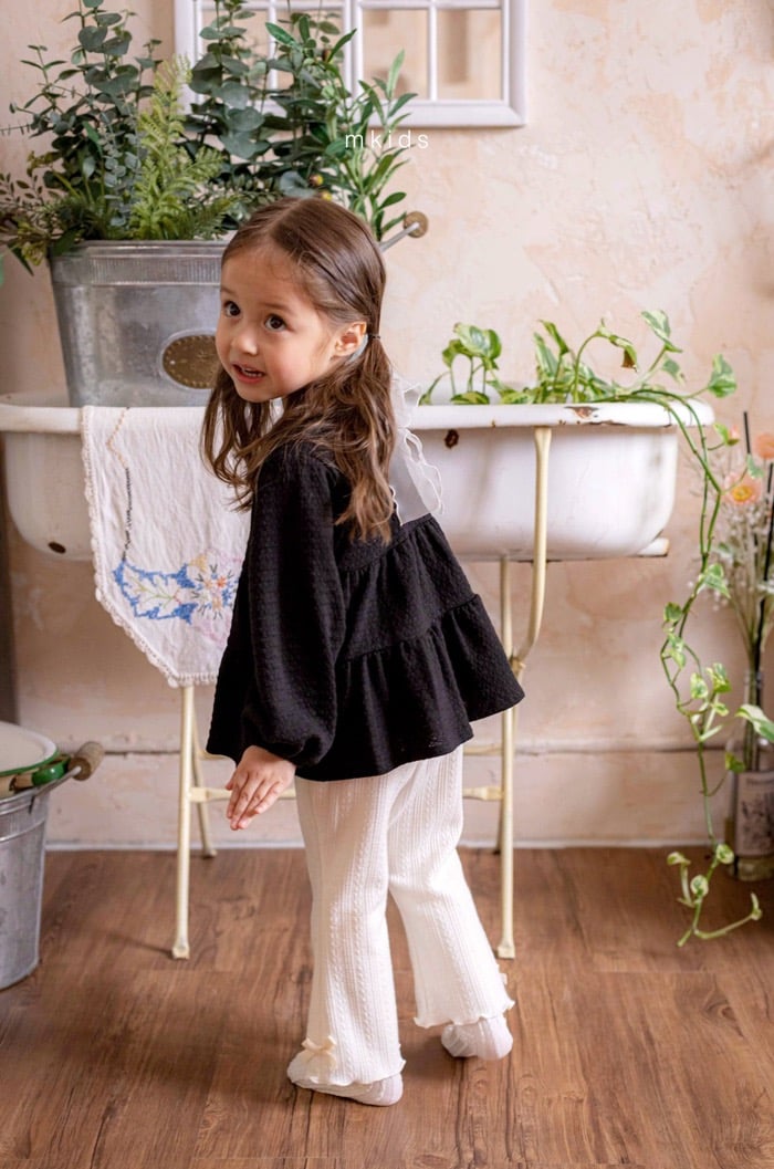 蝴蝶結捲邊喇叭褲 (3色)