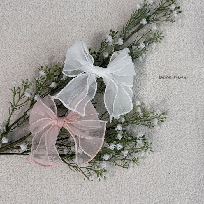 雪紗蝴蝶結髮夾組 (2入)