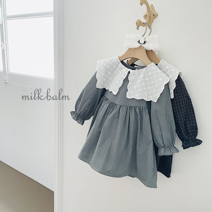 復古學院格紋洋裝 (2色)