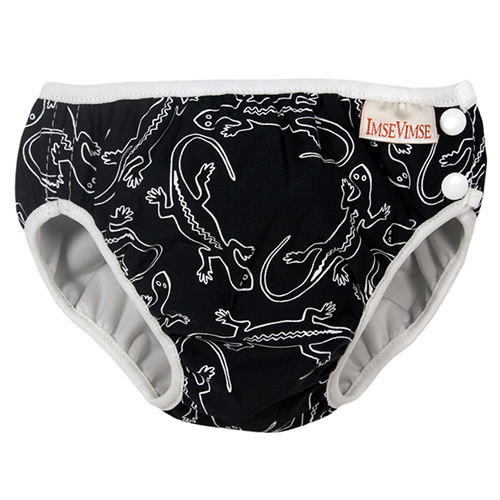 瑞典 ImseVimse超彈性防漏游泳尿褲(黑色蜥蜴)